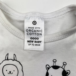 Unisex Target, organic cotton bodysuit / romper, GUC, size 0000,  