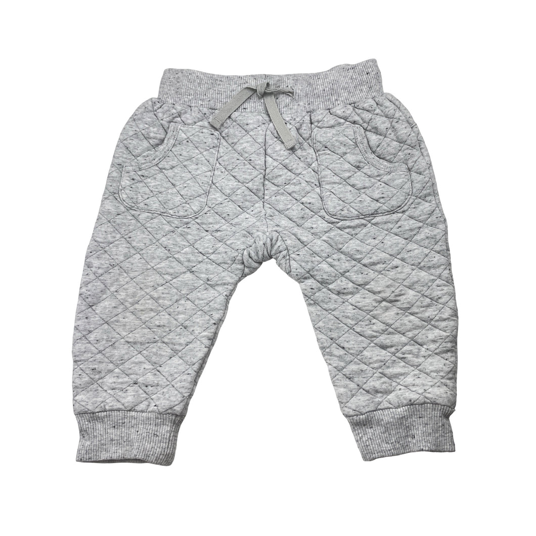 Unisex Seed, grey quilted pants / bottoms, elasticated, GUC, size 2,  