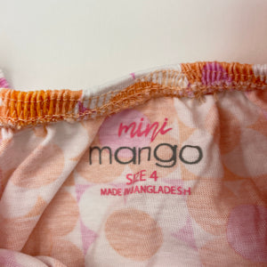 Girls Mango, floral cotton top, GUC, size 4,  