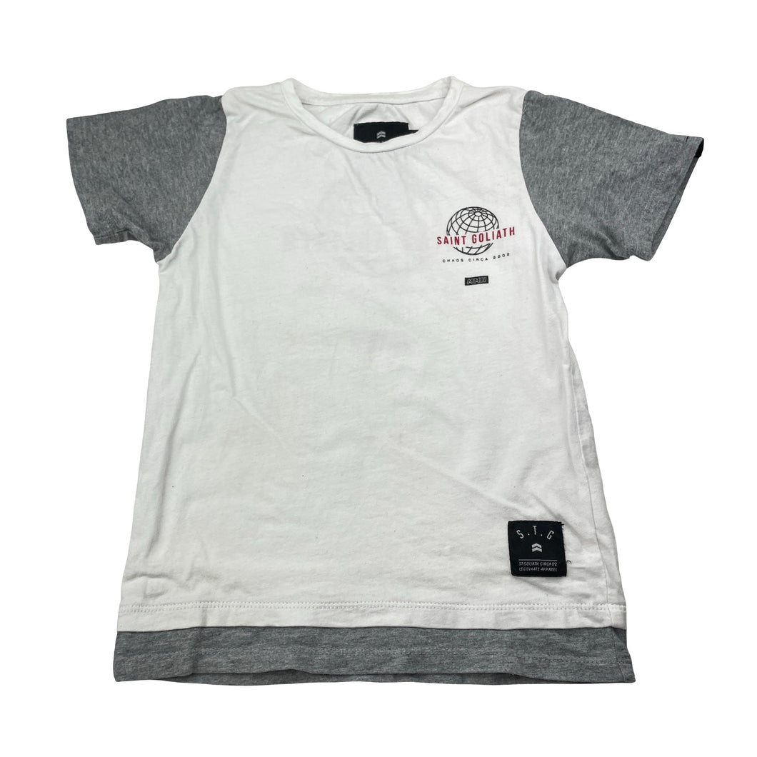 Boys St Goliath, white & grey tee / top, FUC, size 4,  
