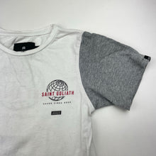 Load image into Gallery viewer, Boys St Goliath, white &amp; grey tee / top, FUC, size 4,  