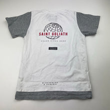 Load image into Gallery viewer, Boys St Goliath, white &amp; grey tee / top, FUC, size 4,  