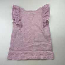 Load image into Gallery viewer, Girls Anko, pink marle broderie trim cotton top, EUC, size 3,  