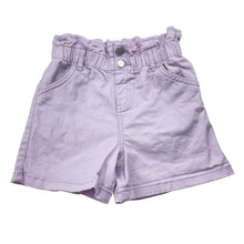 Load image into Gallery viewer, Girls 1964 Denim Co, purple stretch cotton shorts, elasticated, GUC, size 7,  