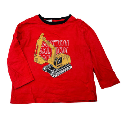 Boys Brilliant Basics, cotton long sleeve pyjama top, digger, FUC, size 3,  