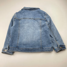 Load image into Gallery viewer, Girls Milkshake, blue stretch denim jacket, mark back right cuff, FUC, size 3,  