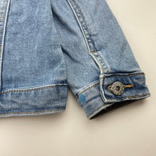 Load image into Gallery viewer, Girls Milkshake, blue stretch denim jacket, mark back right cuff, FUC, size 3,  