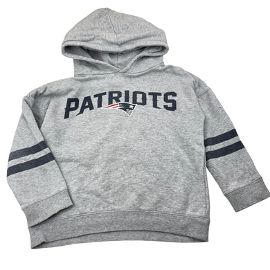 Boys Cotton On, NFL Patriots hoodie sweater, marks lower front, wash fade, FUC, size 5,  