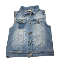 Load image into Gallery viewer, Girls Zara, blue stretch denim vest / sleeveless jacket, GUC, size 7-8,  