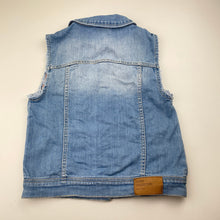 Load image into Gallery viewer, Girls Zara, blue stretch denim vest / sleeveless jacket, GUC, size 7-8,  
