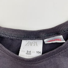 Load image into Gallery viewer, Girls Zara, grey cotton long sleeve tee / top, GUC, size 3-4,  