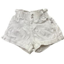 Load image into Gallery viewer, Girls Seed, white stretch denim shorts, elasticated, GUC, size 5,  