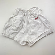 Load image into Gallery viewer, Girls Seed, white stretch denim shorts, elasticated, GUC, size 5,  