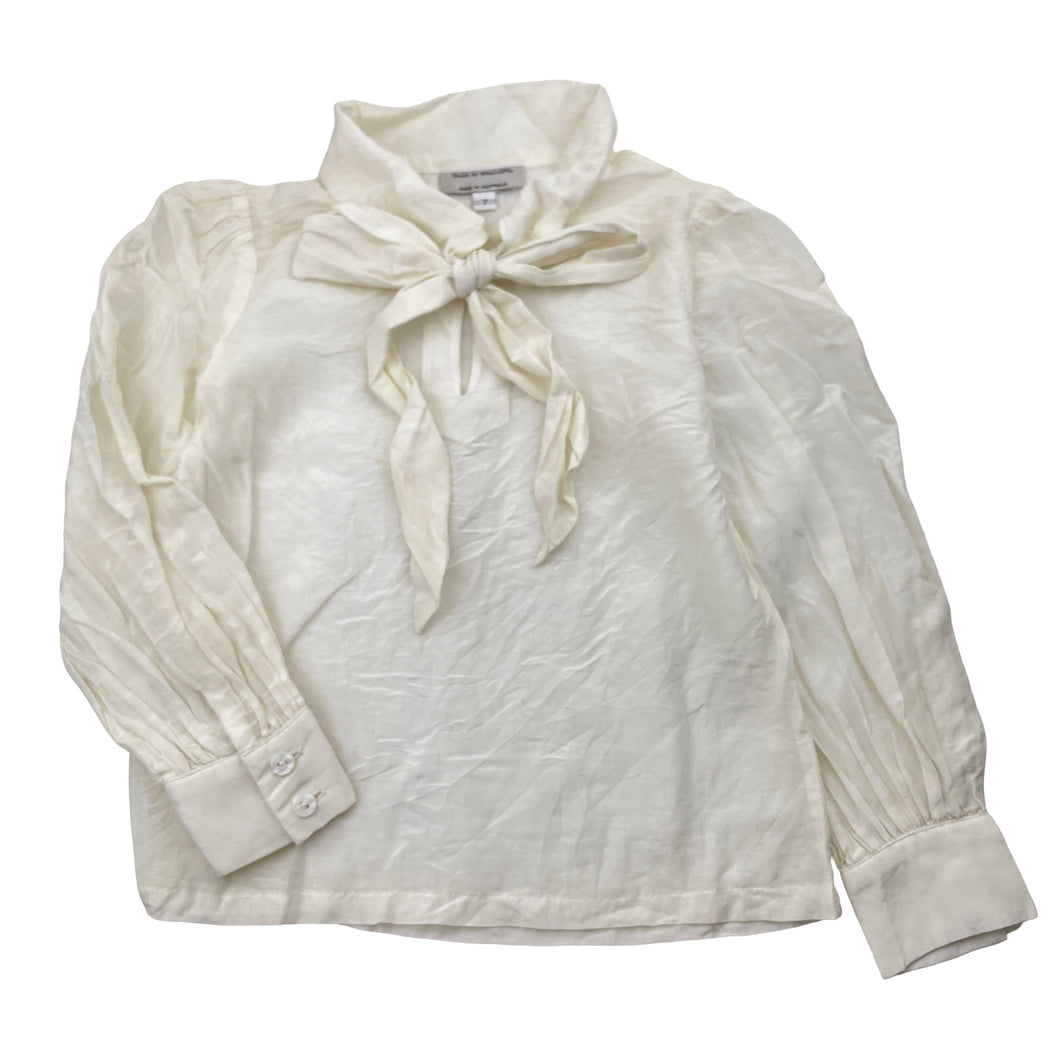 Girls Child by Petals Ink, cream lightweight long sleeve blouse / top, EUC, size 7,  