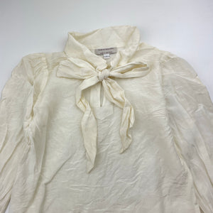 Girls Child by Petals Ink, cream lightweight long sleeve blouse / top, EUC, size 7,  