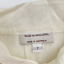 Load image into Gallery viewer, Girls Child by Petals Ink, cream lightweight long sleeve blouse / top, EUC, size 7,  