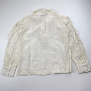 Girls Child by Petals Ink, cream lightweight long sleeve blouse / top, EUC, size 7,  