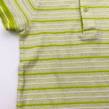 Load image into Gallery viewer, Boys United Colors of Benetton, green stripe cotton polo shirt top, no size, armpit to armpit: 30cm, FUC, size 3-4,  