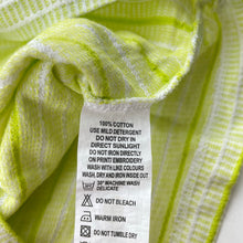 Load image into Gallery viewer, Boys United Colors of Benetton, green stripe cotton polo shirt top, no size, armpit to armpit: 30cm, FUC, size 3-4,  