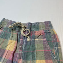 Load image into Gallery viewer, Boys GHANDA, checked cotton shorts, elasticated, GUC, size 5-6,  