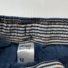 Load image into Gallery viewer, Boys Anko, blue linen shorts, elasticated, GUC, size 12,  