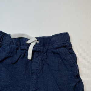 Boys Anko, blue linen/cotton shorts, elasticated, GUC, size 10,  