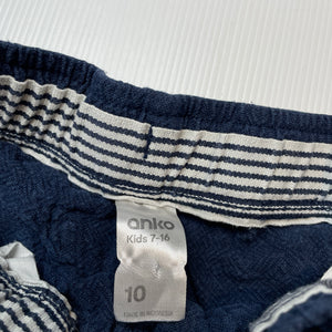 Boys Anko, blue linen/cotton shorts, elasticated, GUC, size 10,  