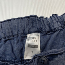 Load image into Gallery viewer, Boys Kids &amp; Co, lightweight cotton shorts, adjustable, FUC, size 7,  