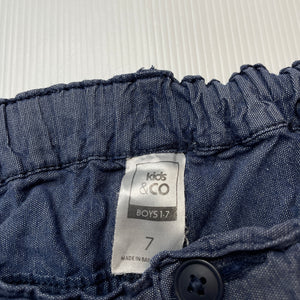 Boys Kids & Co, lightweight cotton shorts, adjustable, FUC, size 7,  