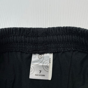 Boys Target, black cotton school shorts, elasticated, GUC, size 7,  