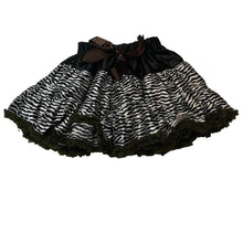 Load image into Gallery viewer, Girls layered, zebra print skirt, elasticated, L: 27cm, FUC, size 4-5,  