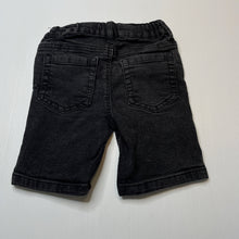 Load image into Gallery viewer, Boys Anko, black stretch denim jean shorts, adjustable, GUC, size 4,  