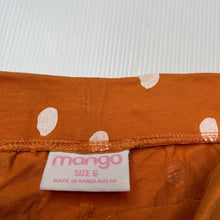 Load image into Gallery viewer, Girls Mango, lightweight orange cotton shorts, elasticated, GUC, size 6,  