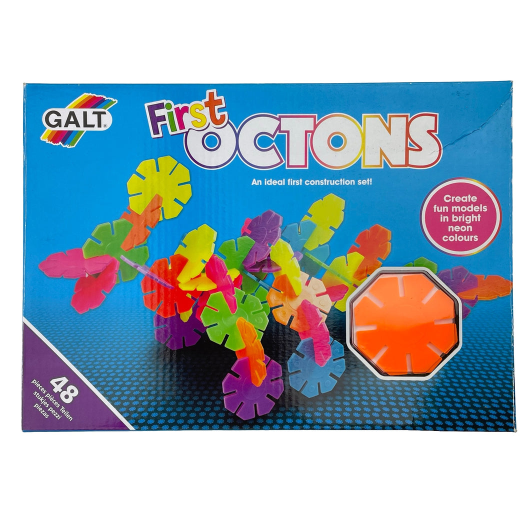 Toys GALT, 48 piece bright neon OCTONS set, Ages 3-10, GUC, size ,  