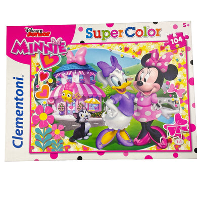 Toys Clementoni, Disney Minnie Mouse Super Color 104 piece jigsaw, EUC, size ,  