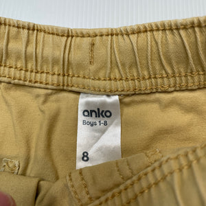 Boys Anko, stretch cotton shorts, elasticated, GUC, size 8,  
