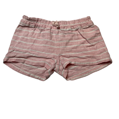 Girls H&T, pink & white stripe linen / viscose shorts, elasticated, GUC, size 2,  