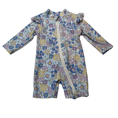 Girls Anko, floral all-in-one rashie suit, EUC, size 00,  