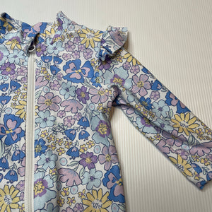 Girls Anko, floral all-in-one rashie suit, EUC, size 00,  