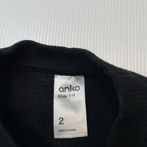 Boys Anko, fleece lined sweater / jumper, skateboard, GUC, size 2,  