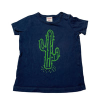 Load image into Gallery viewer, Boys Seed, navy cotton tee / top, cactus, GUC, size 00,  