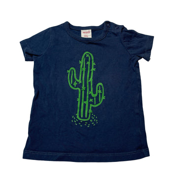 Boys Seed, navy cotton tee / top, cactus, GUC, size 00,  