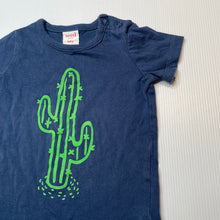 Load image into Gallery viewer, Boys Seed, navy cotton tee / top, cactus, GUC, size 00,  