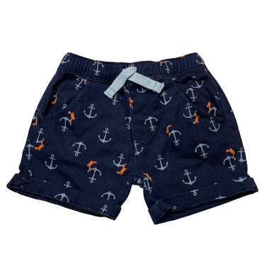 Boys Dymples, navy stretch cotton shorts, elasticated, GUC, size 0,  
