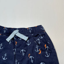 Load image into Gallery viewer, Boys Dymples, navy stretch cotton shorts, elasticated, GUC, size 0,  