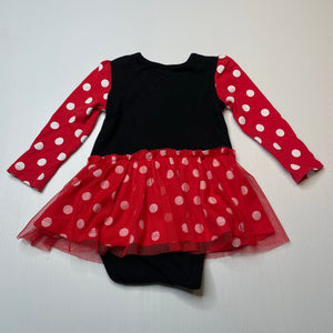 Girls Disney, Minnie Mouse cotton tulle tutu romper, GUC, size 1,  