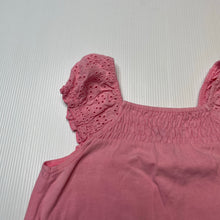 Load image into Gallery viewer, Girls Pumpkin Patch, broderie trim stretchy summer top, GUC, size 1,  