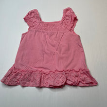 Load image into Gallery viewer, Girls Pumpkin Patch, broderie trim stretchy summer top, GUC, size 1,  