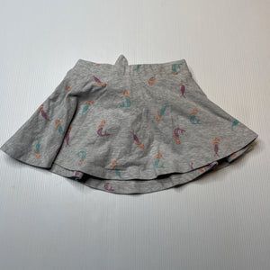 Girls Target, grey marle skirt, built-in shorts, mermaids, GUC, size 2,  