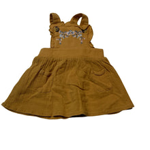 Load image into Gallery viewer, Girls Baby Baby, embroidered crinkle cotton overalls dress, EUC, size 0000, L: 31cm